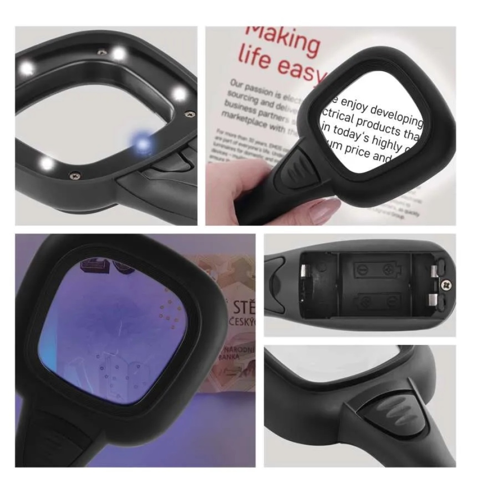 Kézi nagyító LED/UV megvilágítással