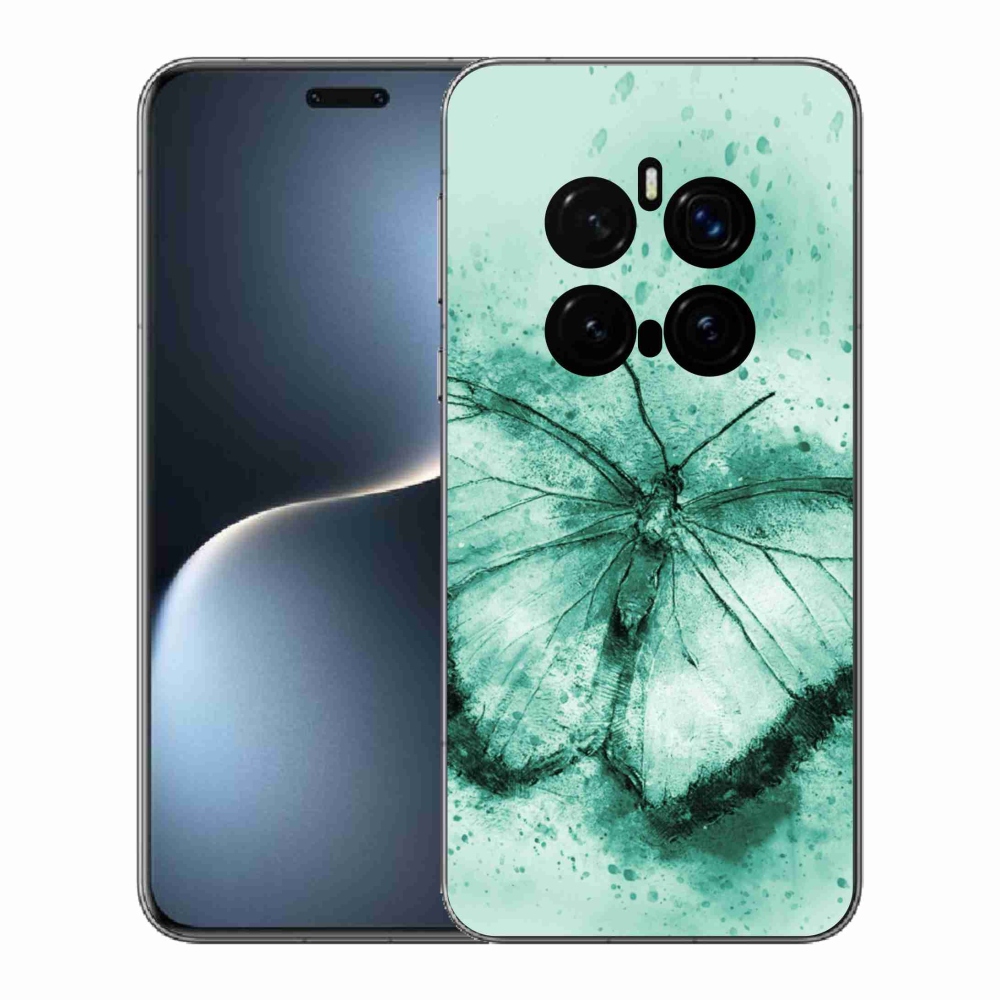 Zselés borítás mmCase a Honor Magic 7 Pro 5G készülékhez - zöld pillangó