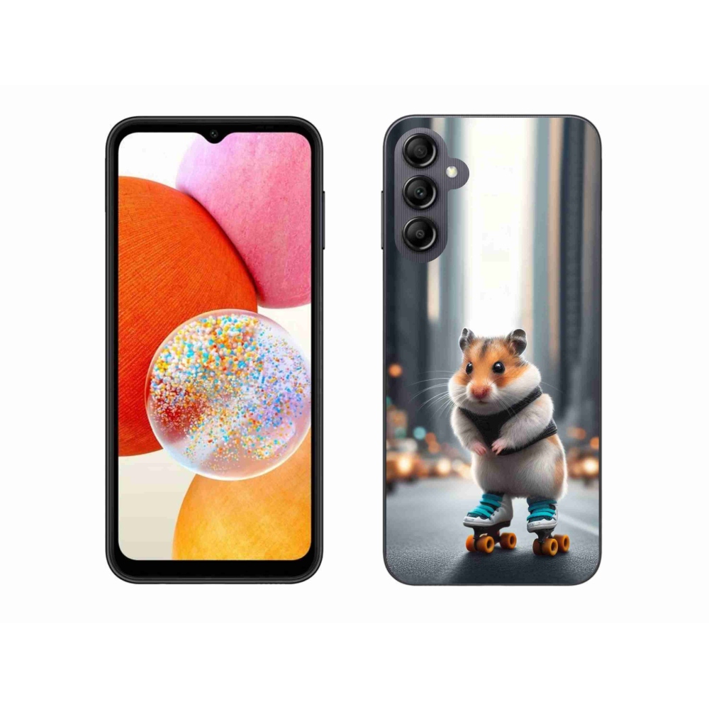 Zselés borítás mmCase Samsung Galaxy A14 4G/5G készülékhez - hörcsög a korcsolyán