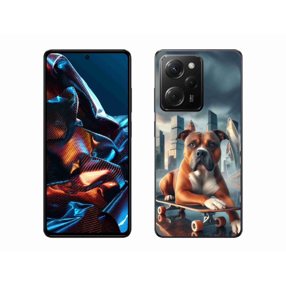 Gél borítás mmCase a Xiaomi Poco X5 Pro 5G számára - kutya gördeszkán