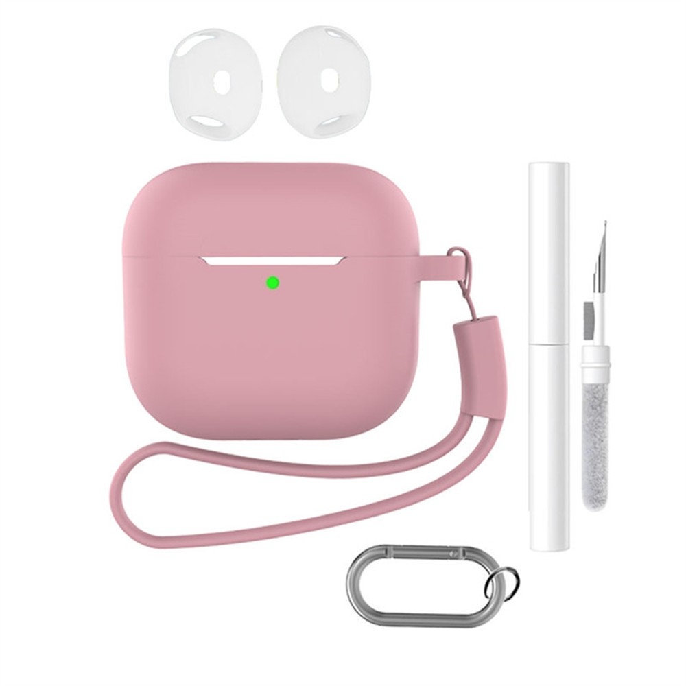 Apple AirPods 4 szilikon tok tisztító készlettel - sötét rózsaszín