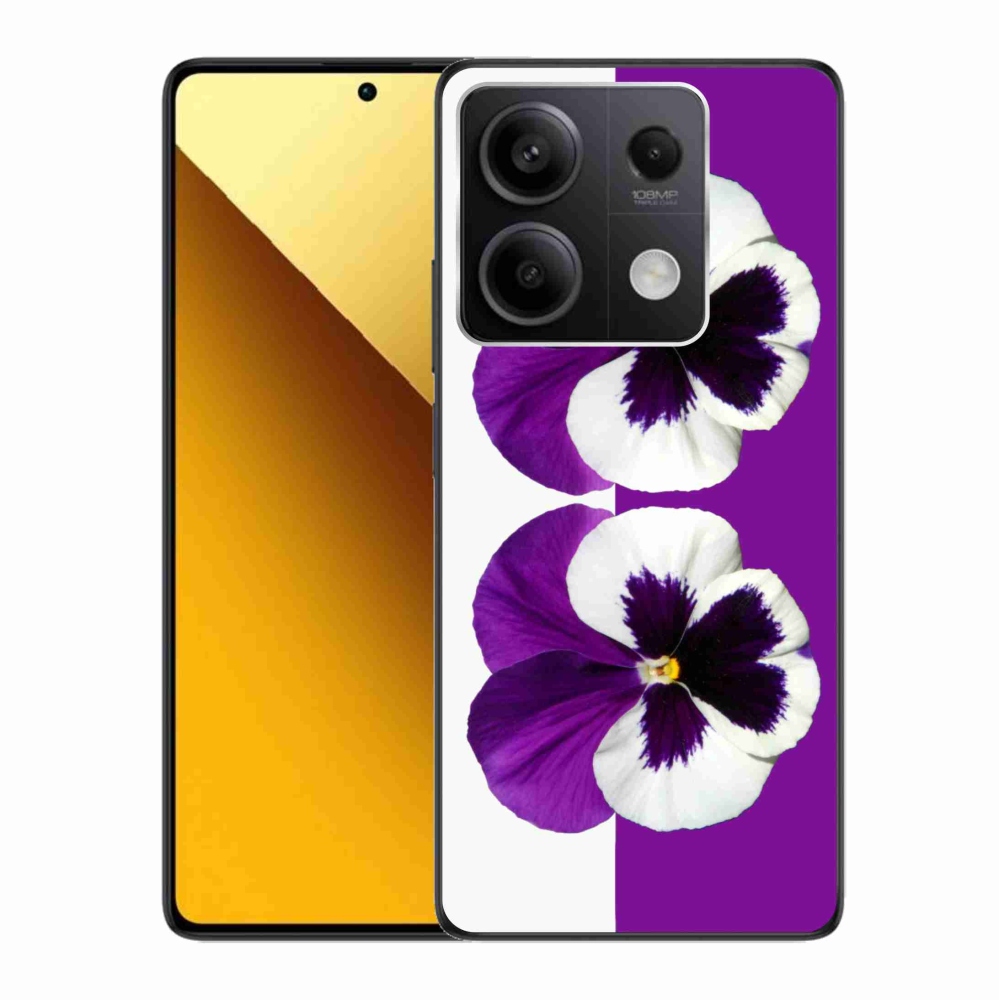 Gél borítás mmCase a Xiaomi Redmi Note 13 5G számára - lila és fehér virág