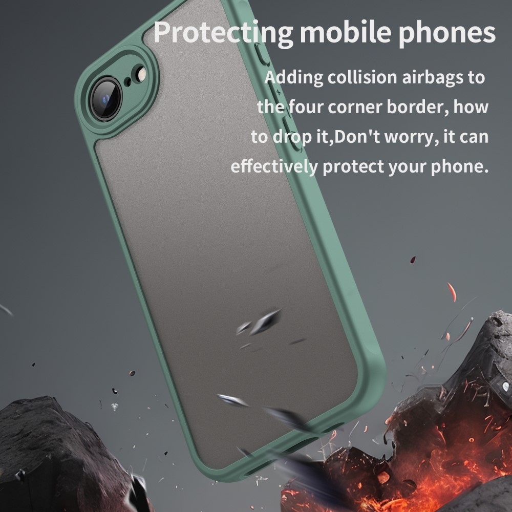 Gél tok fix hátlappal iPhone 16e készülékhez - zöld
