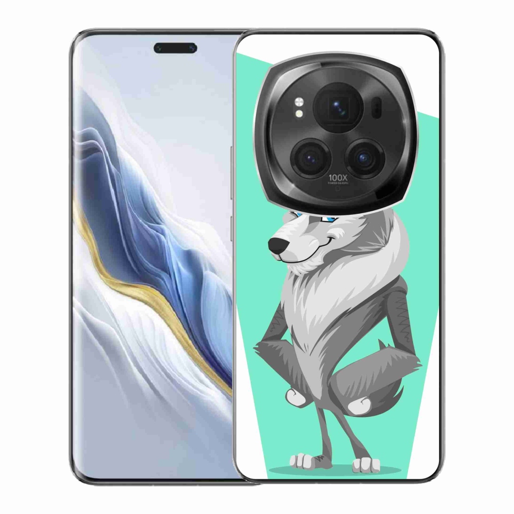 Zselés borítás mmCase a Honor Magic 6 Pro 5G számára - rajzfilm farkas