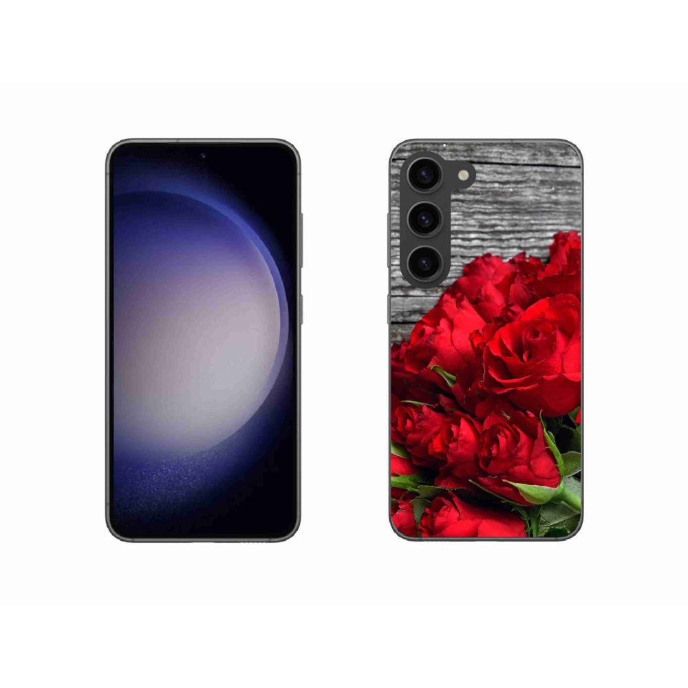 Gél borítás mmCase Samsung Galaxy S23 5G - piros rózsa