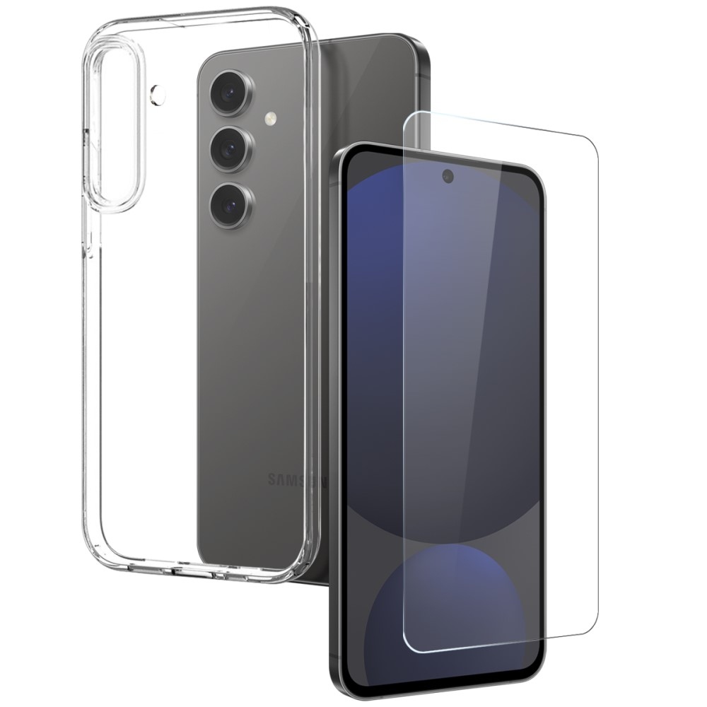 NORTHJO átlátszó gél tok + edzett üveg Samsung Galaxy S25+ - átlátszó