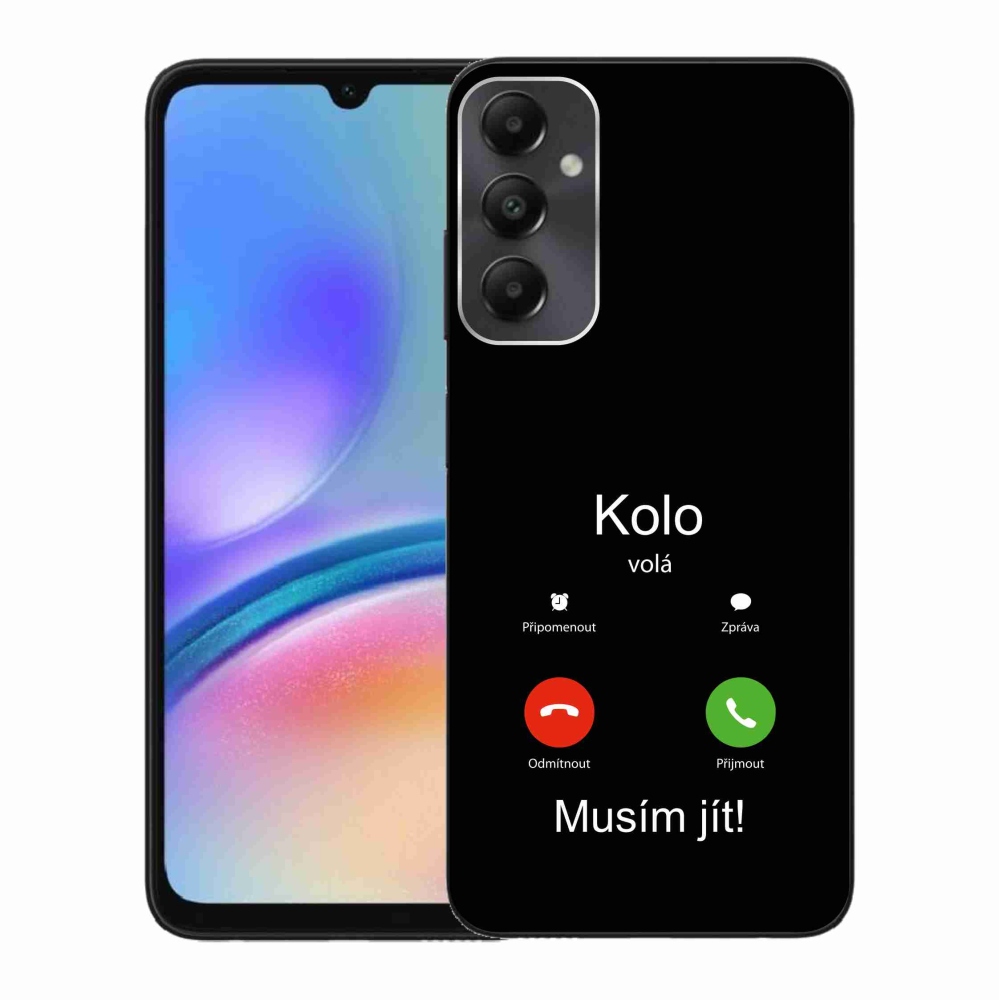 Gél borító mmCase Samsung Galaxy A05s - kerek hívások fekete háttérrel