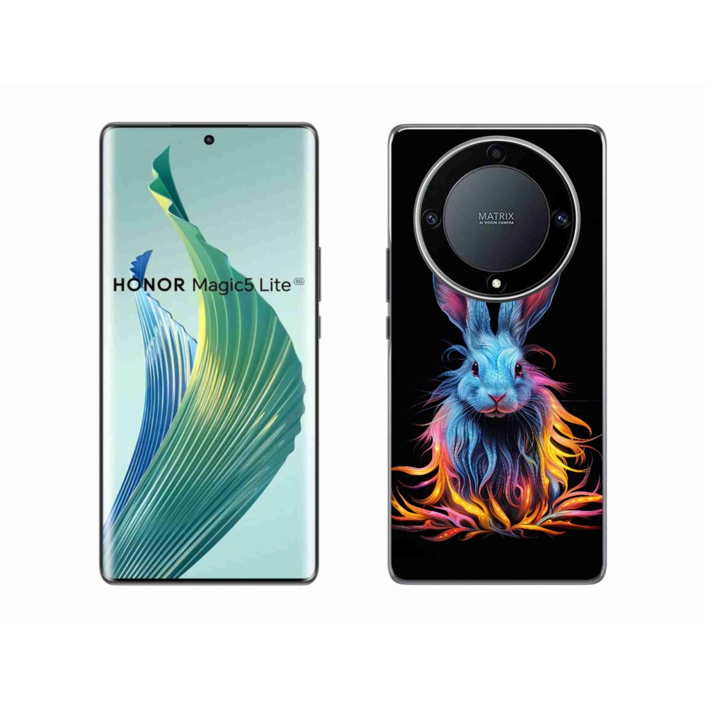 Gél borítás mmCase a Honor Magic 5 Lite 5G számára - absztrakt nyúl