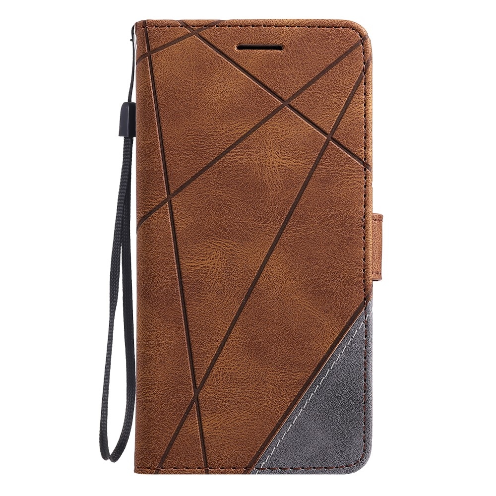 Vonalas könyv tok Xiaomi Redmi Note 14 5G - barna