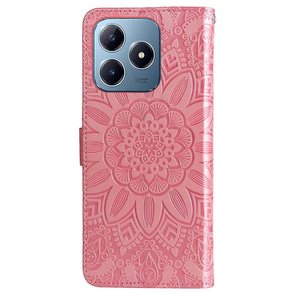 Napraforgó könyvtáska Realme Note 60-hoz - rózsaszín