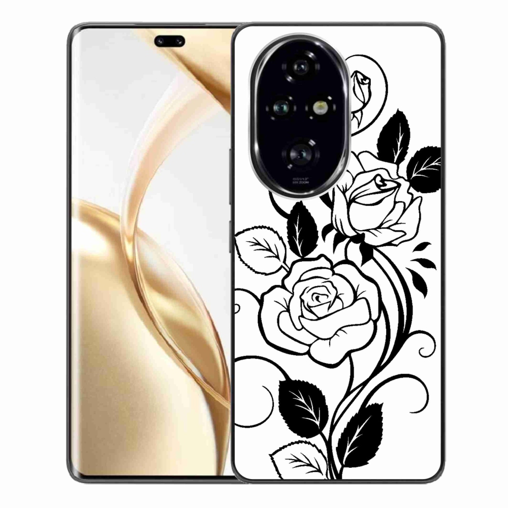 Zselés borítás mmCase a Honor 200 Pro 5G készülékhez - fekete és fehér rózsa