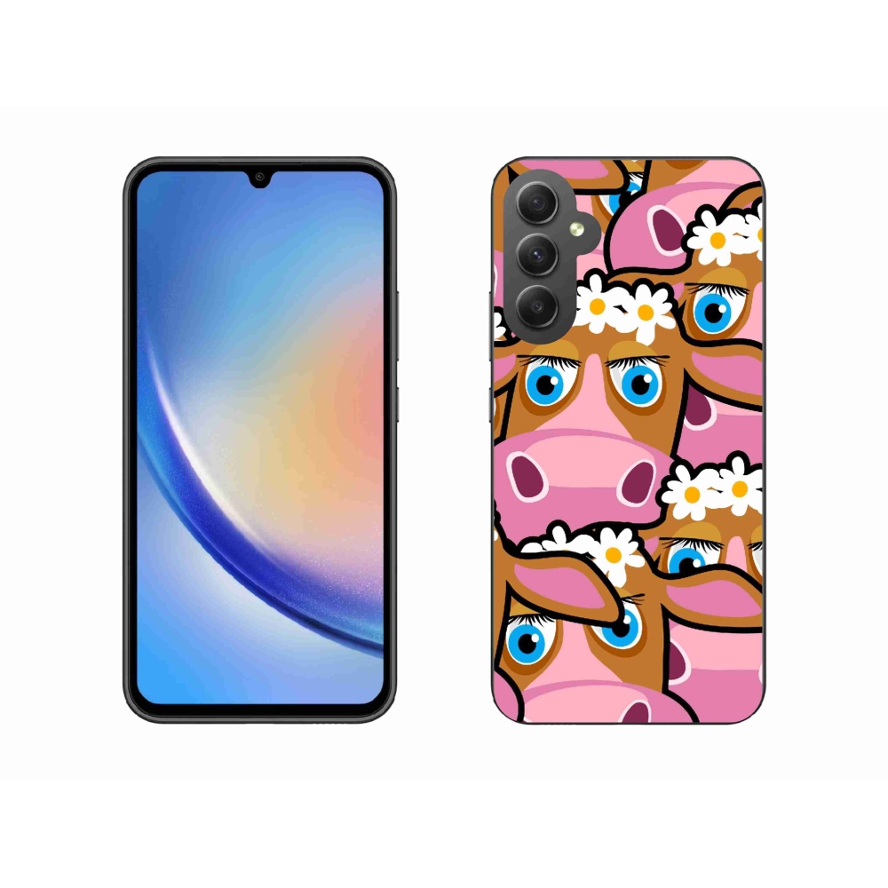 Gél borítás mmCase Samsung Galaxy A34 5G - rajzfilm tehenekhez