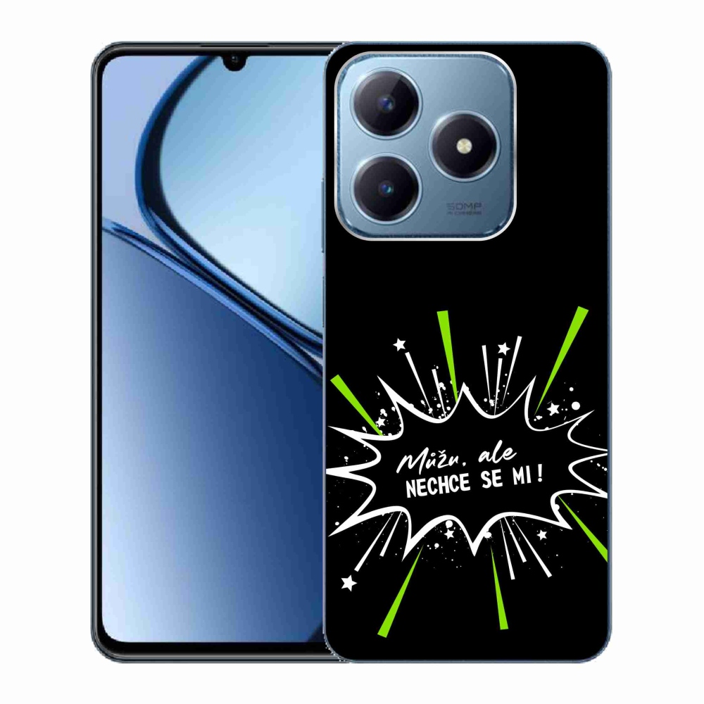 Gél borító mmCase a Realme C63 készülékhez - vicces szöveg 11 fekete háttér