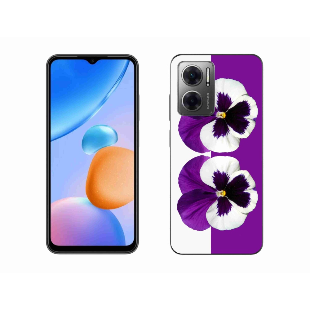 Gél borítás mmCase a Xiaomi Redmi 10 5G-hez - lila és fehér virág