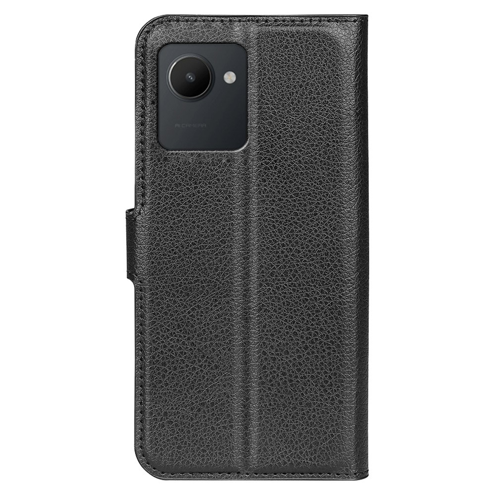 Litchi könyvtáska a Realme C30 készülékhez - fekete
