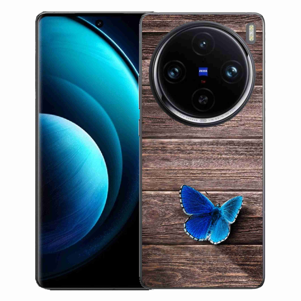 Zselés borítás mmCase a Vivo X100 Pro 5G készülékhez - kék pillangó 1