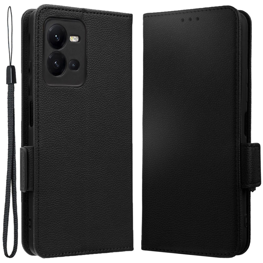 Tárcás könyv tok a Vivo X80 Lite-hoz - fekete