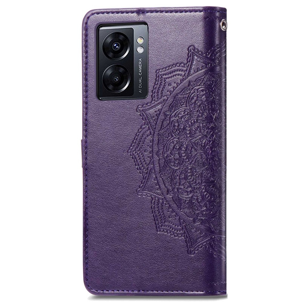 Mandala könyvtáska a Realme Narzo 50 készülékhez - lila