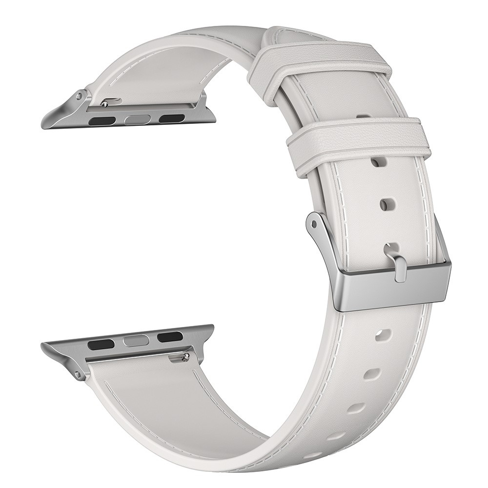 Stitch zselés szíj Apple Watch Ultra/Ultra 2 49mm/SE/SE 2022/2023 44mm/9/8/7 45mm/6/5/4 44mm/3/2/1 42 mm-es Apple Watch Ultra/Ultra 2 órához - bézs színű