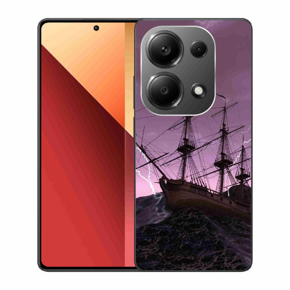 Zselés borítás mmCase a Xiaomi Redmi Note 13 Pro 4G/Poco M6 Pro számára - hajó a viharban
