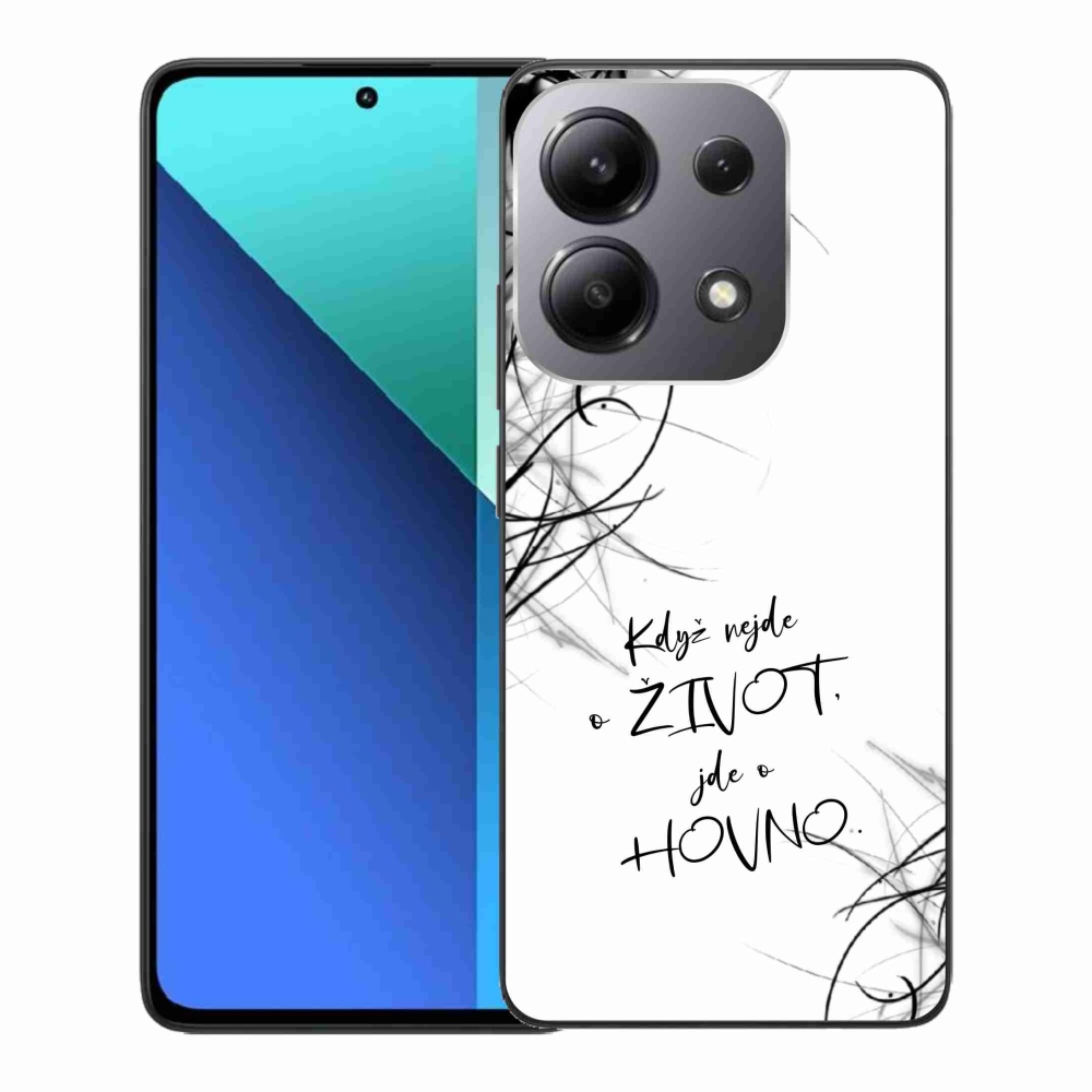 Gél borító mmCase a Xiaomi Redmi Note 13-hoz - vicces szöveg 16 fehér háttérrel