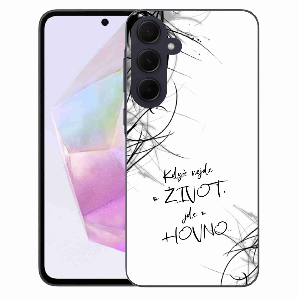 Gél borító mmCase Samsung Galaxy A35 5G - vicces szöveg 16 fehér háttér