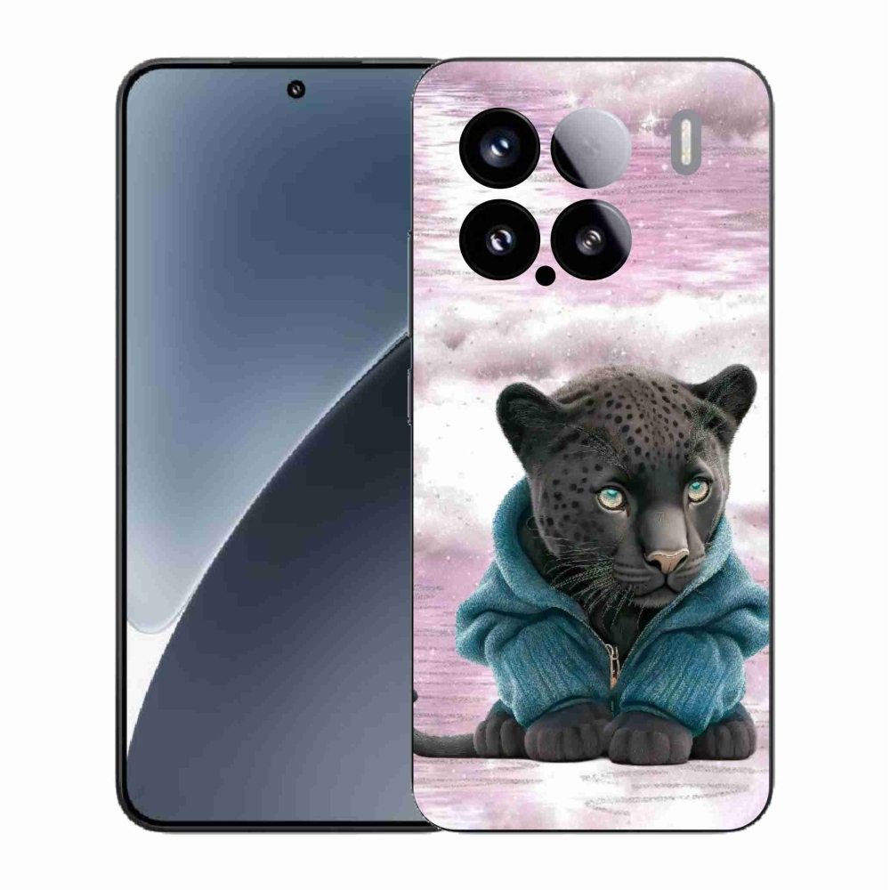 Gél borító mmCase a Xiaomi 15-öshöz - fekete párduc pulóverben