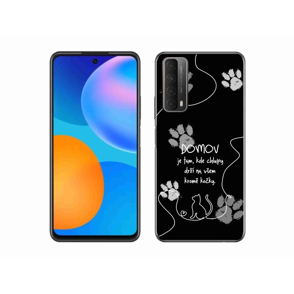 Gél borító mmCase a Huawei P Smart (2021) - macska motívum fekete háttérrel