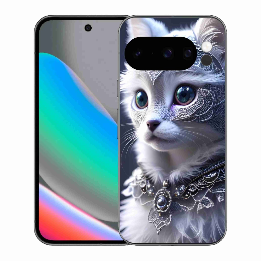Zselés borítás mmCase a Google Pixel 10 Pro számára - fehér macska