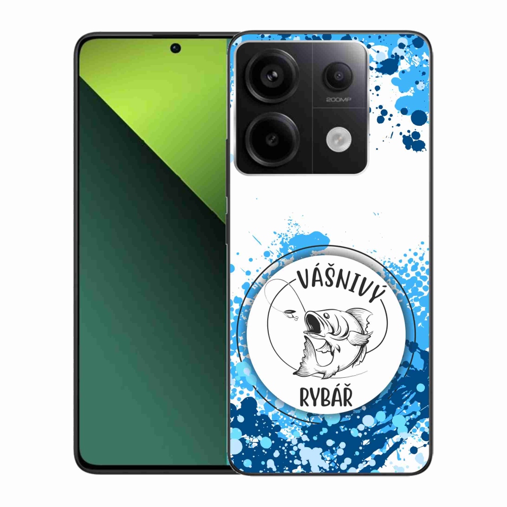 Gél borítás mmCase a Xiaomi Redmi Note 13 Pro 5G/Poco X6 5G számára - szenvedélyes halász fehér háttérrel