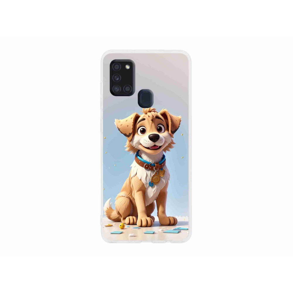 Gél borítás mmCase Samsung Galaxy A21s készülékhez - rajzfilm kiskutya