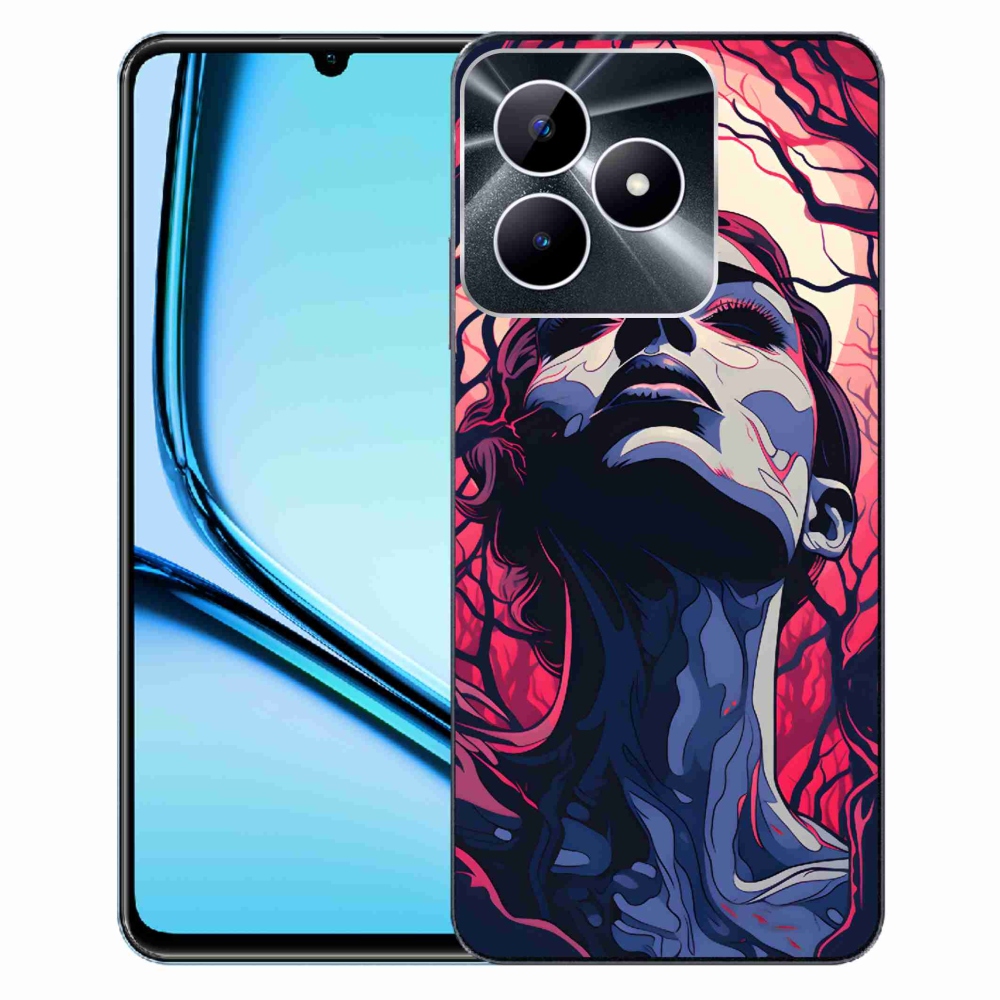 Zselés borítás mmCase a Realme Note 50 készülékhez - absztrakt arc
