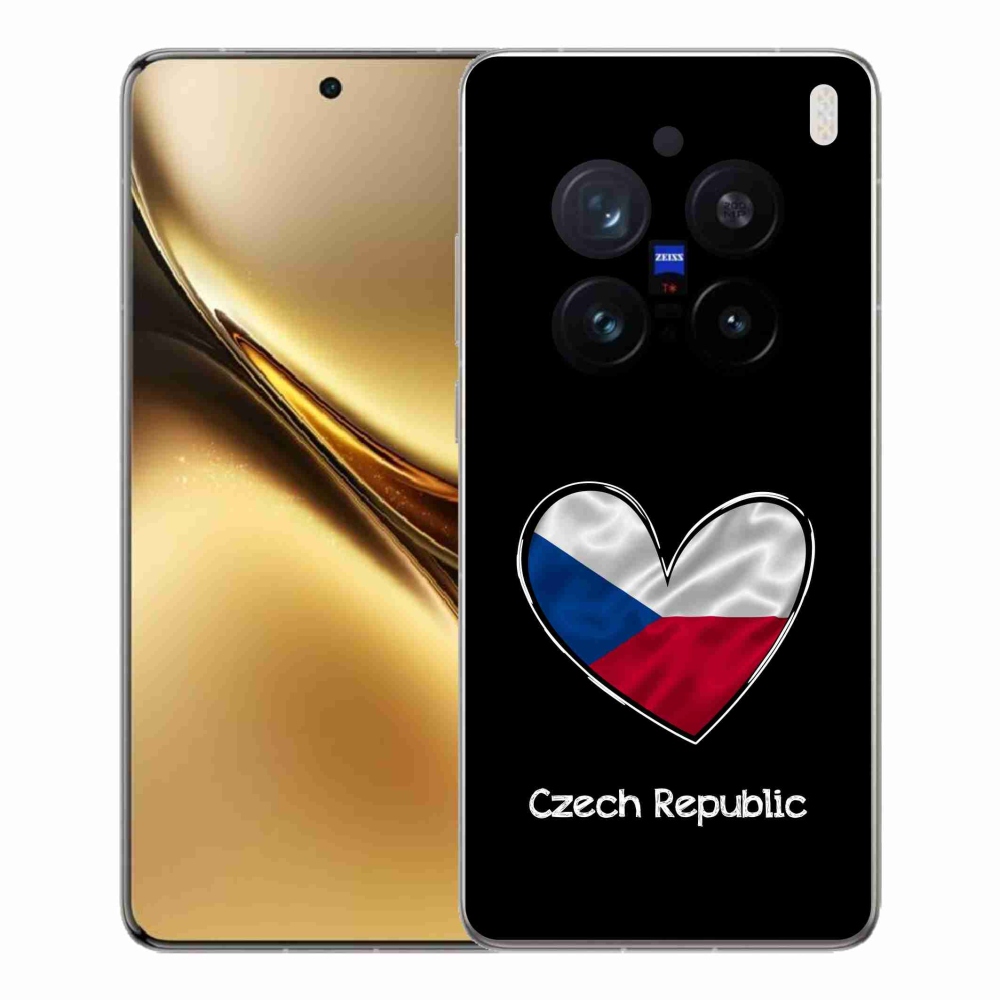 Gél borító mmCase a Vivo X200 Pro 5G - szív zászló fekete háttérrel