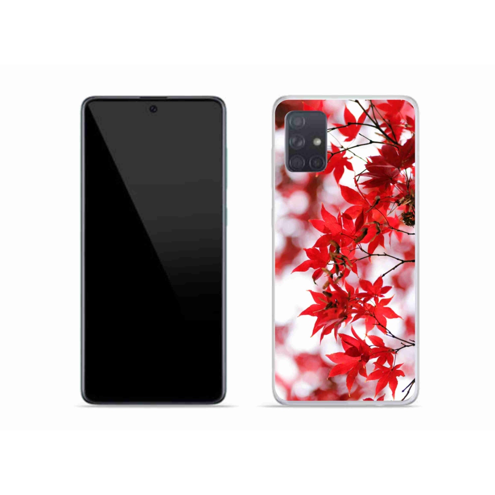 Zselés borítás mmCase Samsung Galaxy A51 készülékhez - piros levelek
