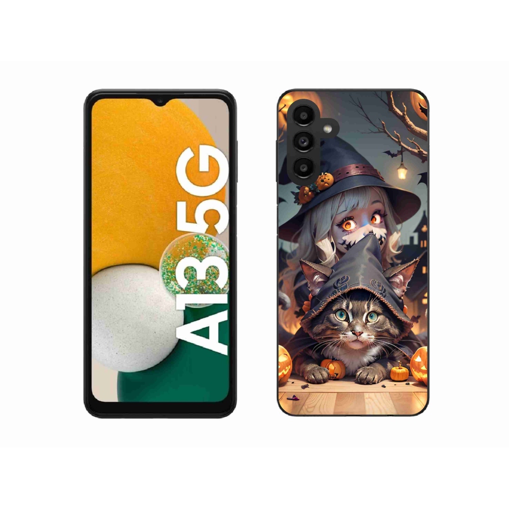 Zselés borítás mmCase Samsung Galaxy A13 5G - boszorkány macskával