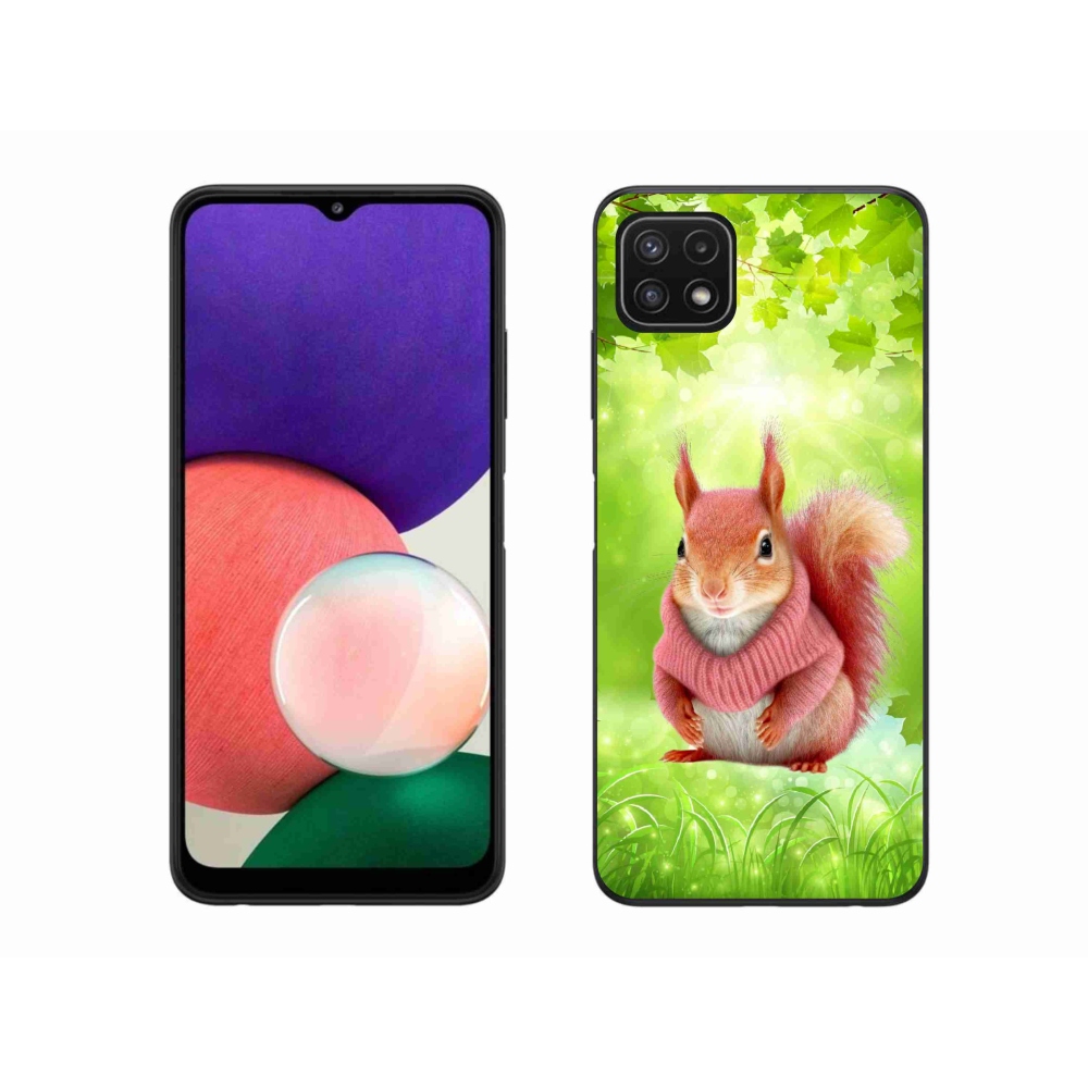 Zselés borítás mmCase Samsung Galaxy A22 5G - mókus pulóverben