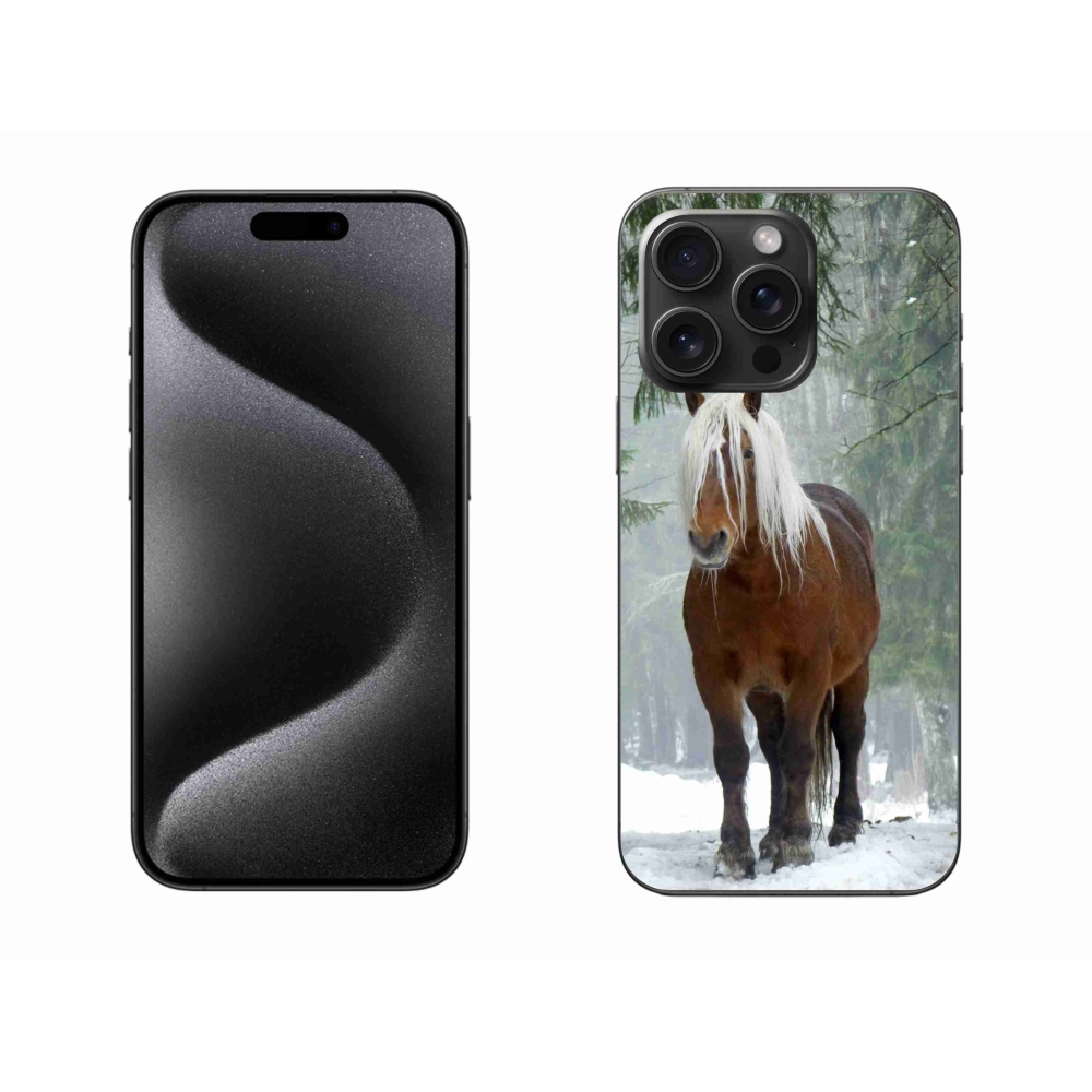 Gél tok mmCase iPhone 15 Pro Max készülékhez - ló az erdőben