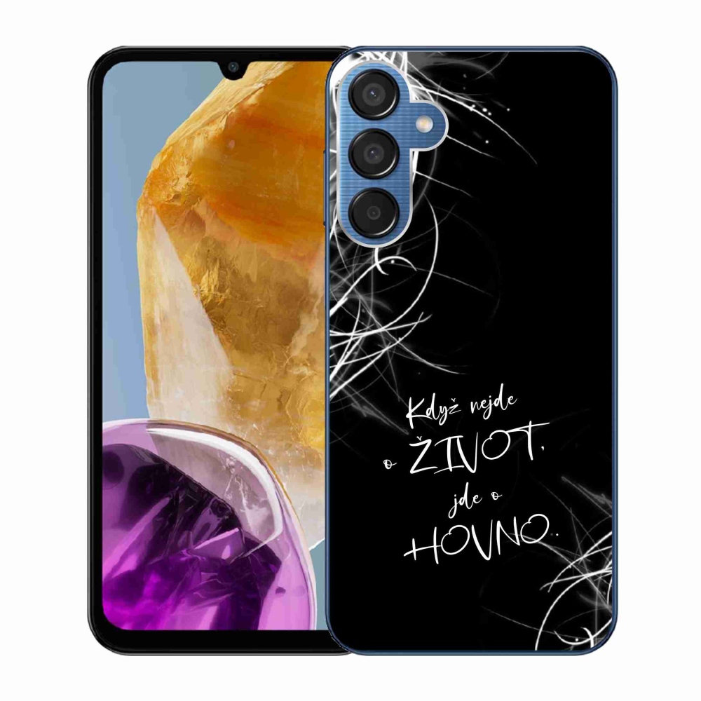 Gél borító mmCase Samsung Galaxy M15 5G - vicces szöveg 16 fekete háttér