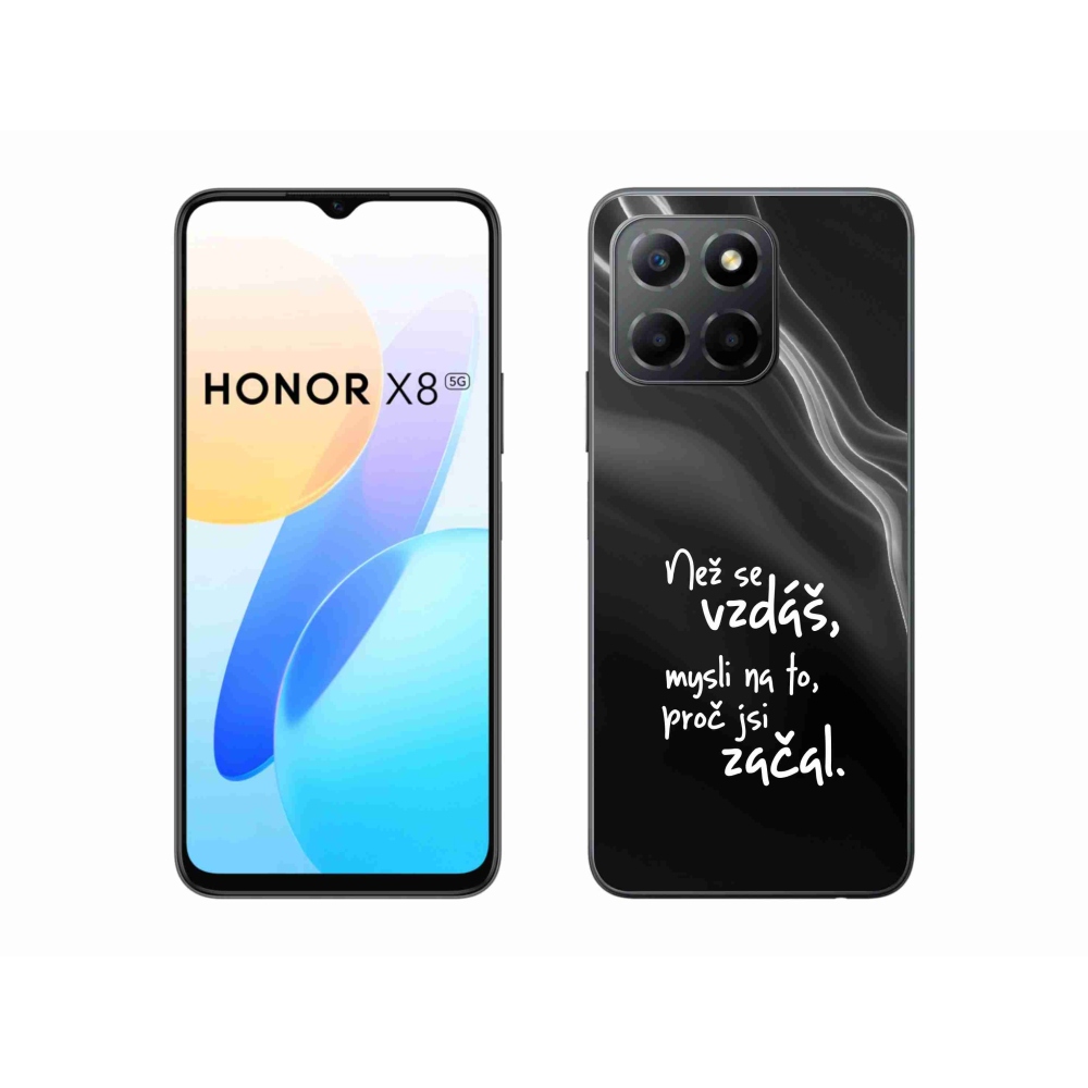 Zselés borítás mmCase a Honor X8 5G/Honor 70 Lite 5G készülékhez - Quote 2 fekete háttér