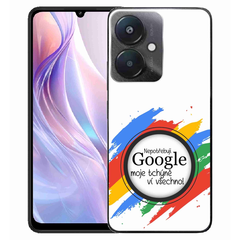 Gél borító mmCase a Xiaomi Redmi 13C 5G - anyós tudja, minden fehér háttérrel