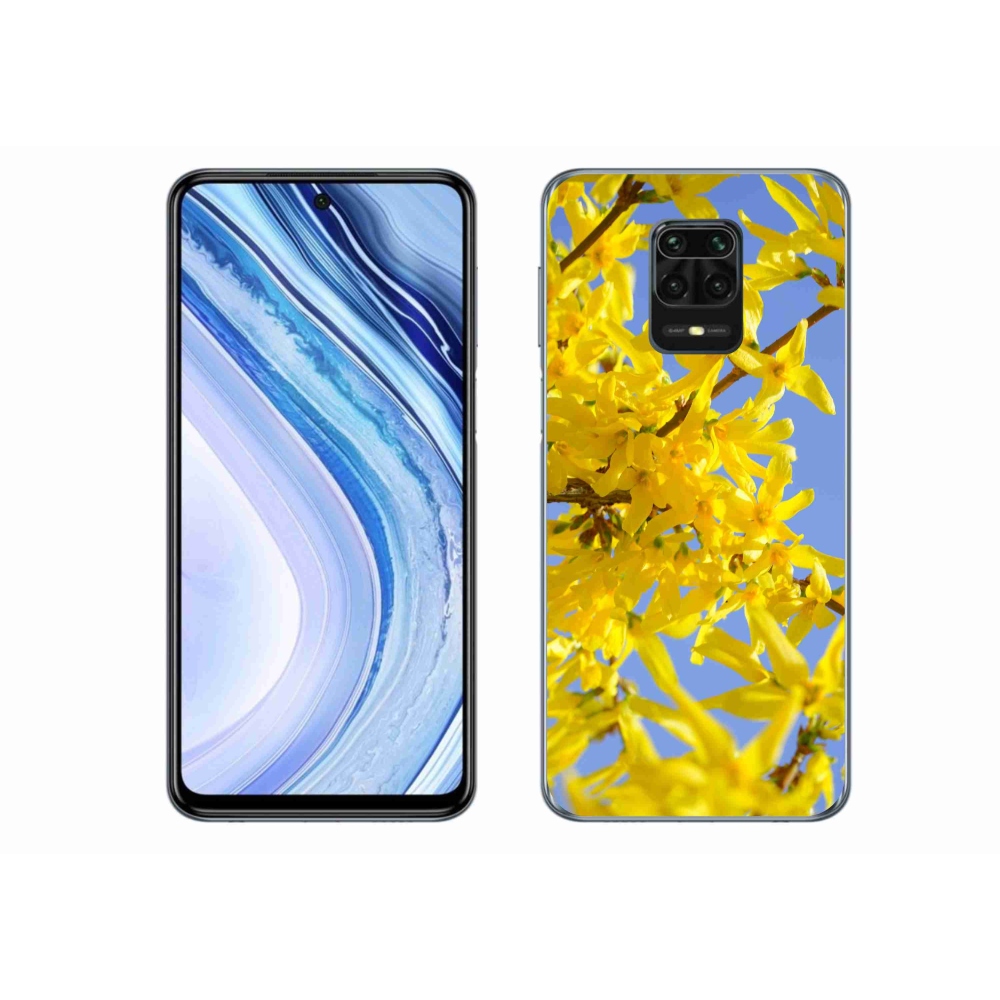 Gél borítás mmCase a Xiaomi Redmi Note 9S-hez - sárga virágok