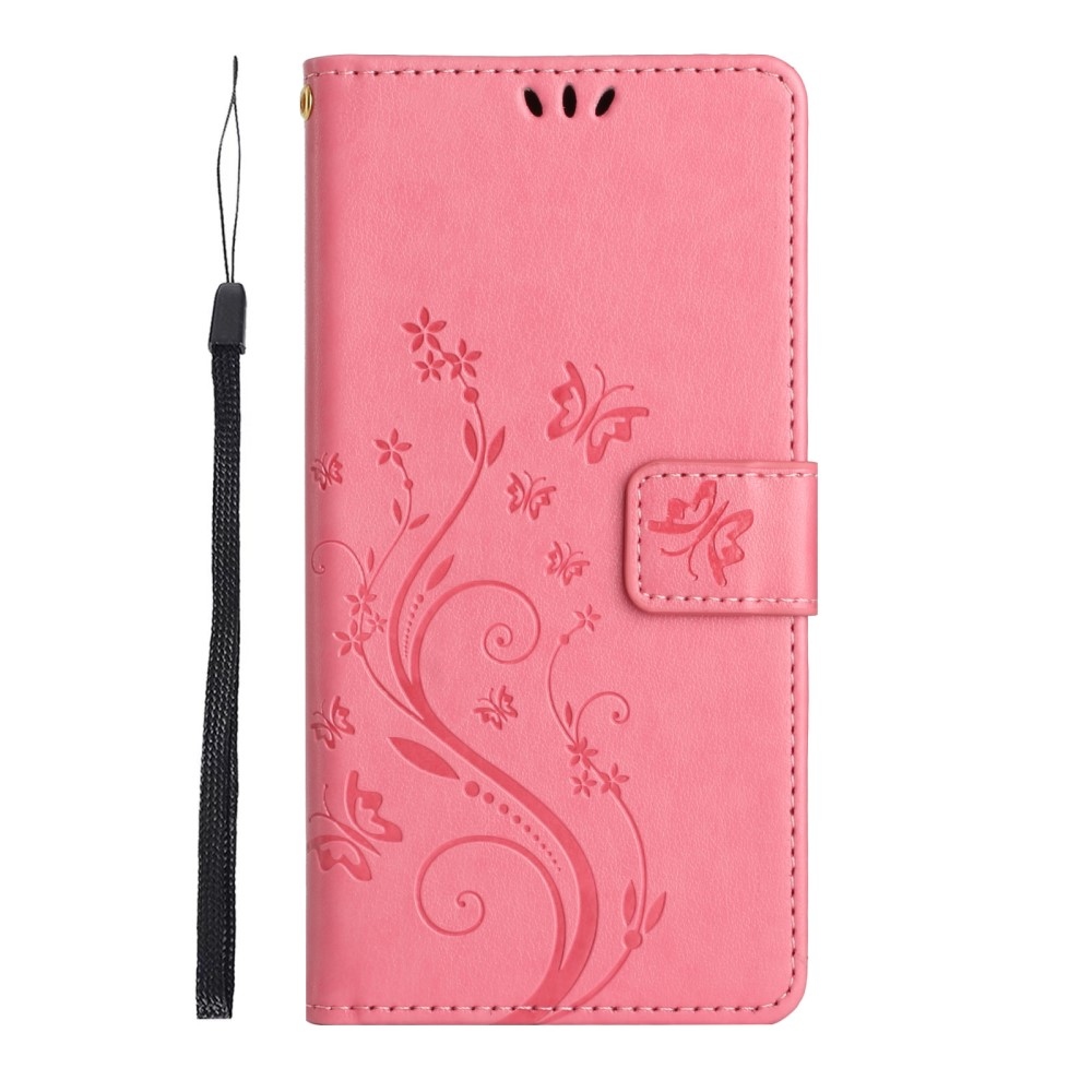 Virágok könyv tok Xiaomi 15 Pro-hoz - rózsaszín