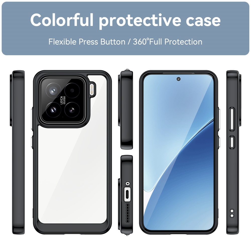 Gél tok fix hátlappal Xiaomi 15-hez - fekete