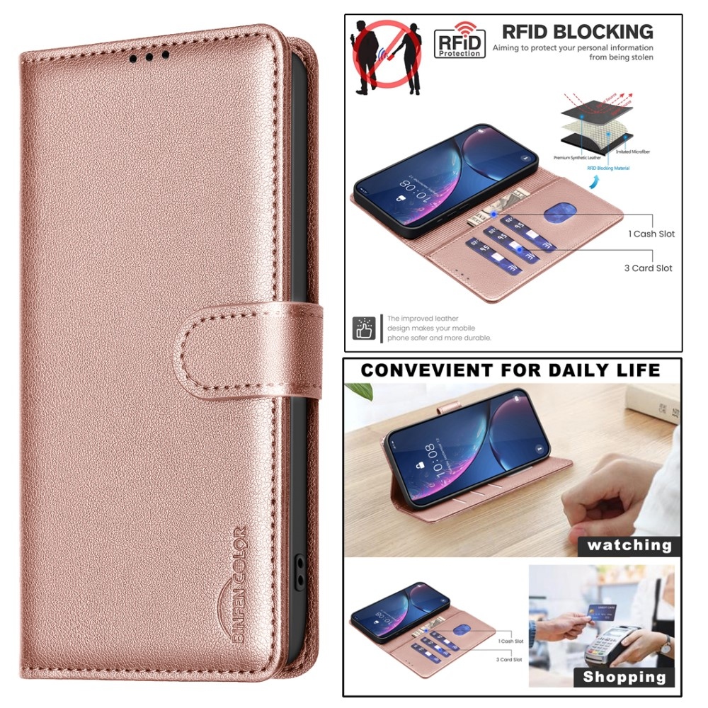 BINFEN könyv tok Samsung Galaxy A26 5G - rózsaarany - Samsung Galaxy A26 5G - rózsaarany