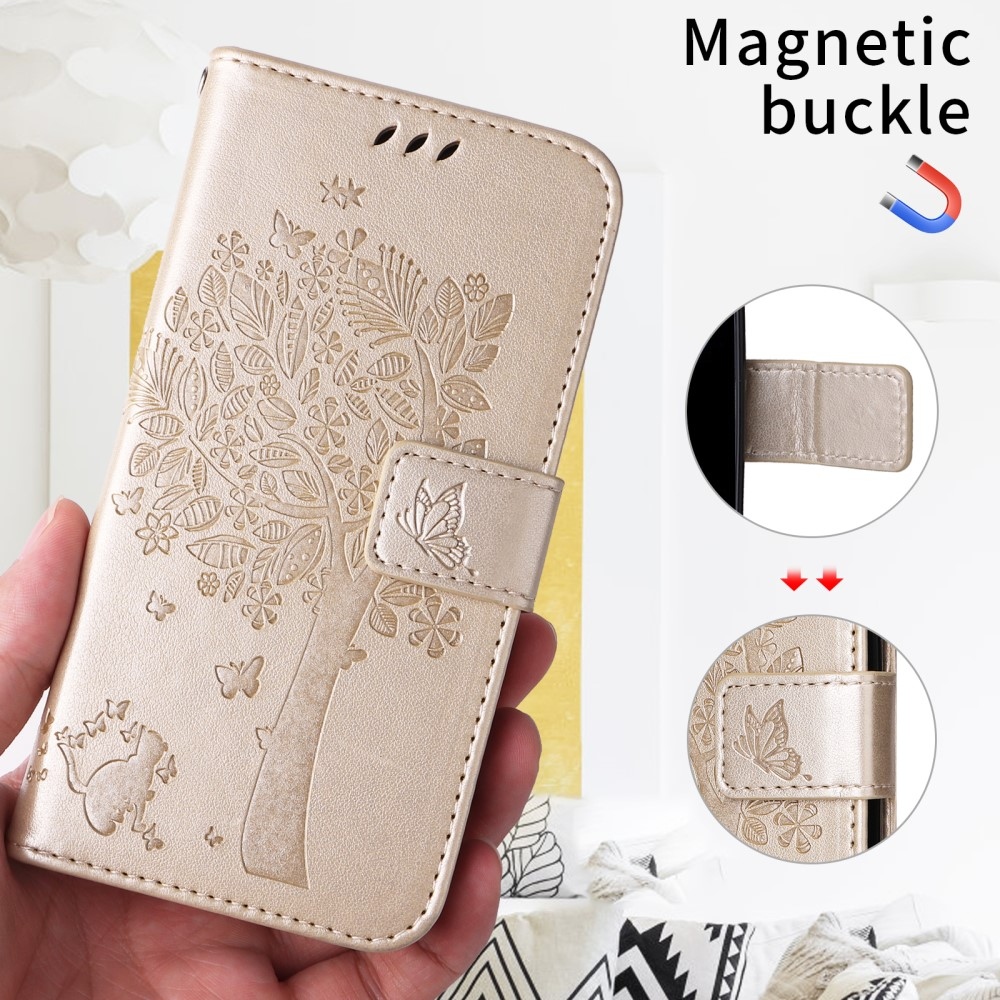 Fák könyv tok Xiaomi Redmi A5 (173.45x79.35x8.45mm) - arany színű