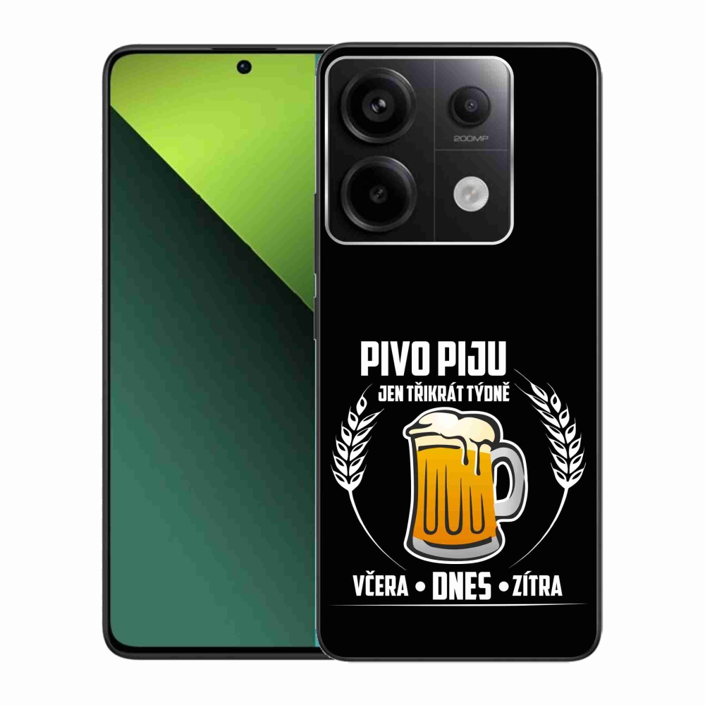 Gél borítás mmCase a Xiaomi Redmi Note 13 Pro 5G/Poco X6 5G számára - sör motívum fekete háttérrel