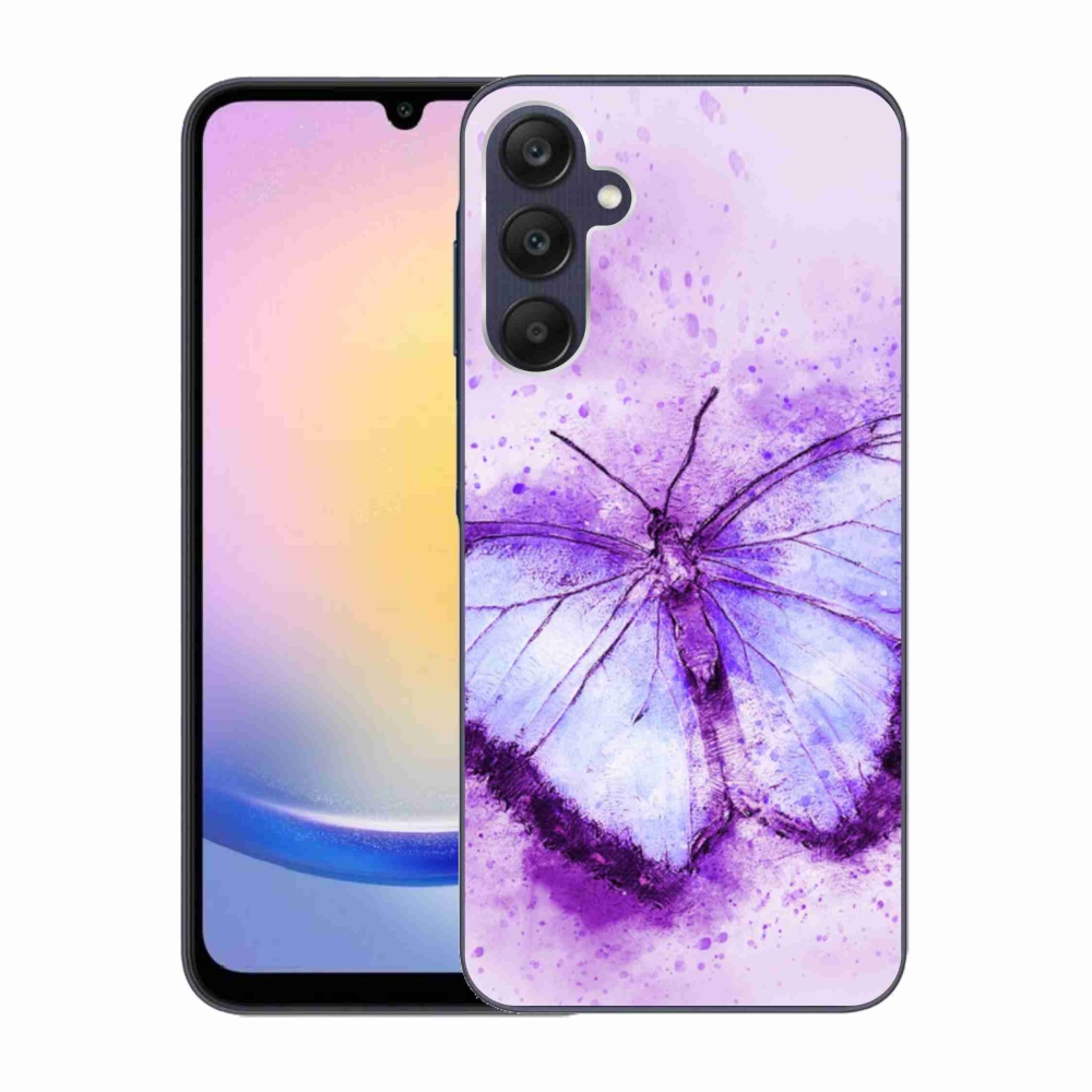 Gél védőhuzat mmCase Samsung Galaxy A25 5G - lila pillangóhoz
