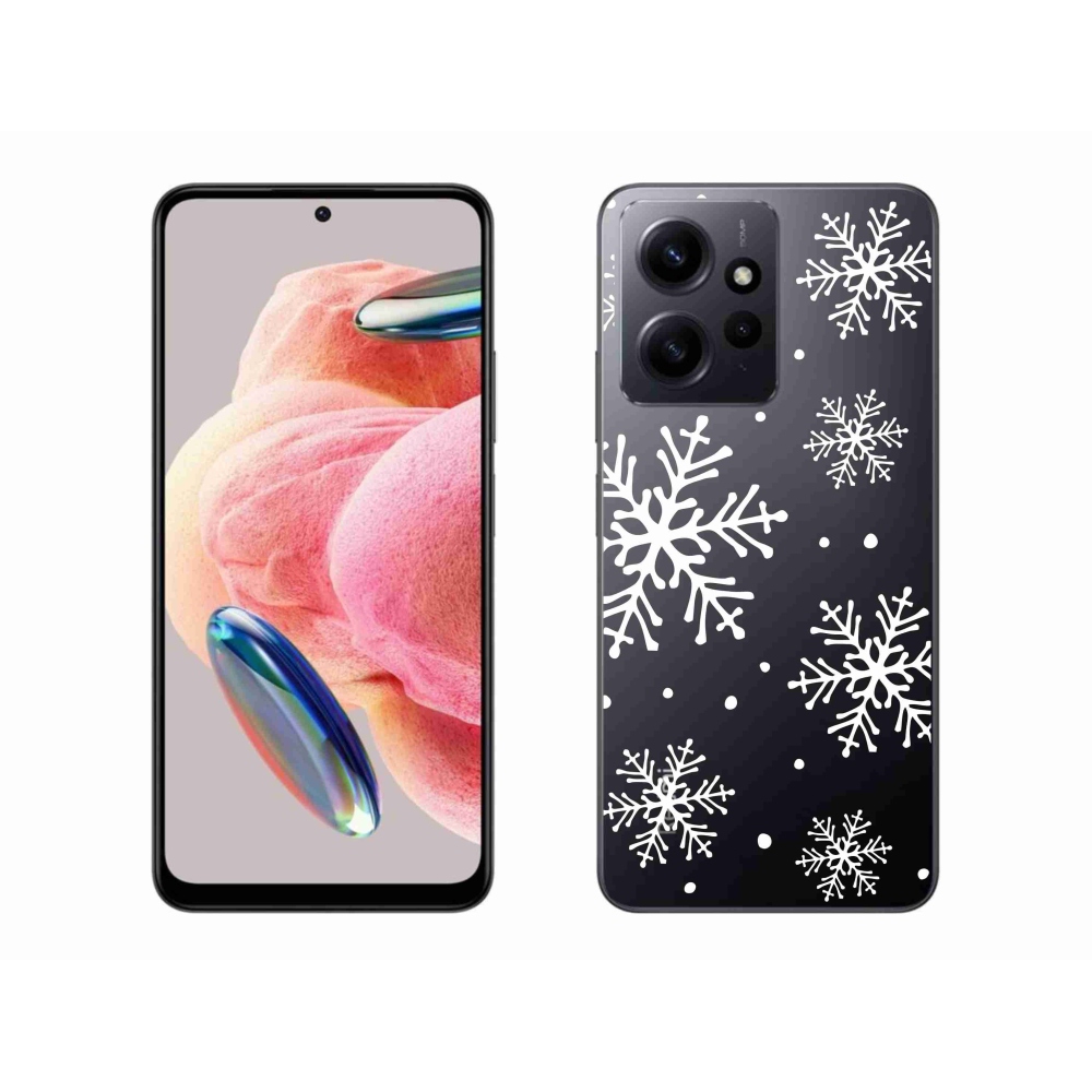 Gél borítás mmCase a Xiaomi Redmi Note 12 4G-hez - fehér pelyhek átlátszó háttéren
