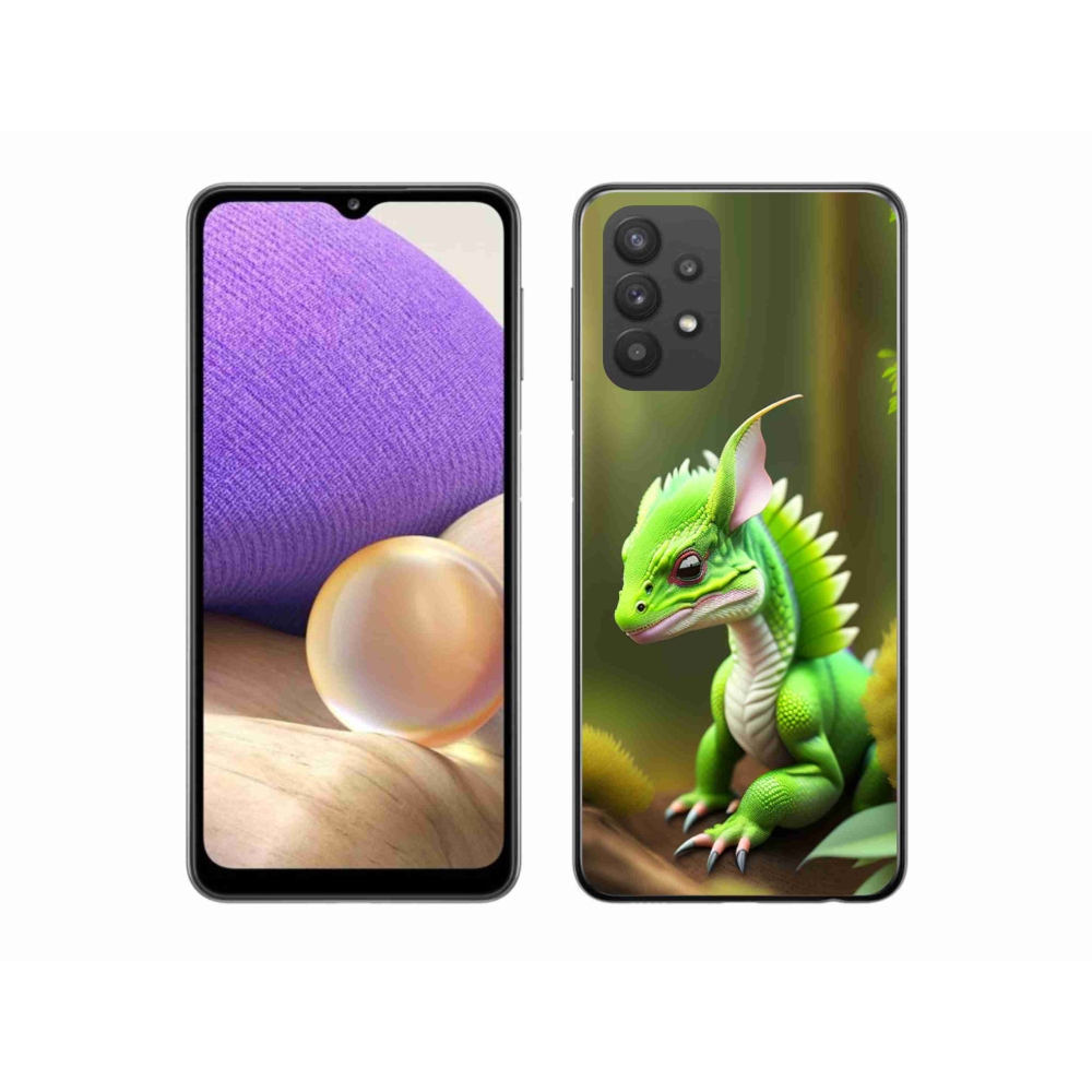 Zselés borítás mmCase Samsung Galaxy A32 5G - zöld sárkányhoz