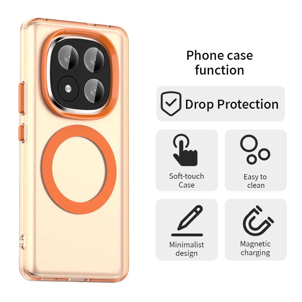 Candy zselés tok MagSafe-val Xiaomi Redmi Note 14 Pro+ 5G - narancssárga